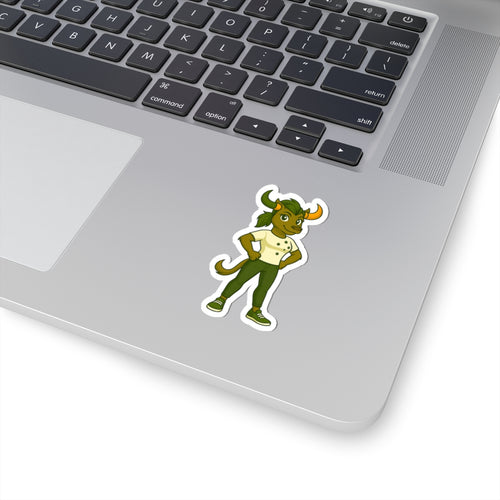 Playful Bull Mascot Kiss-Cut Stickers for Personalizing Laptops & More