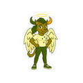 Whimsical Angelic Bull Stickers - Cute & Fun Decor