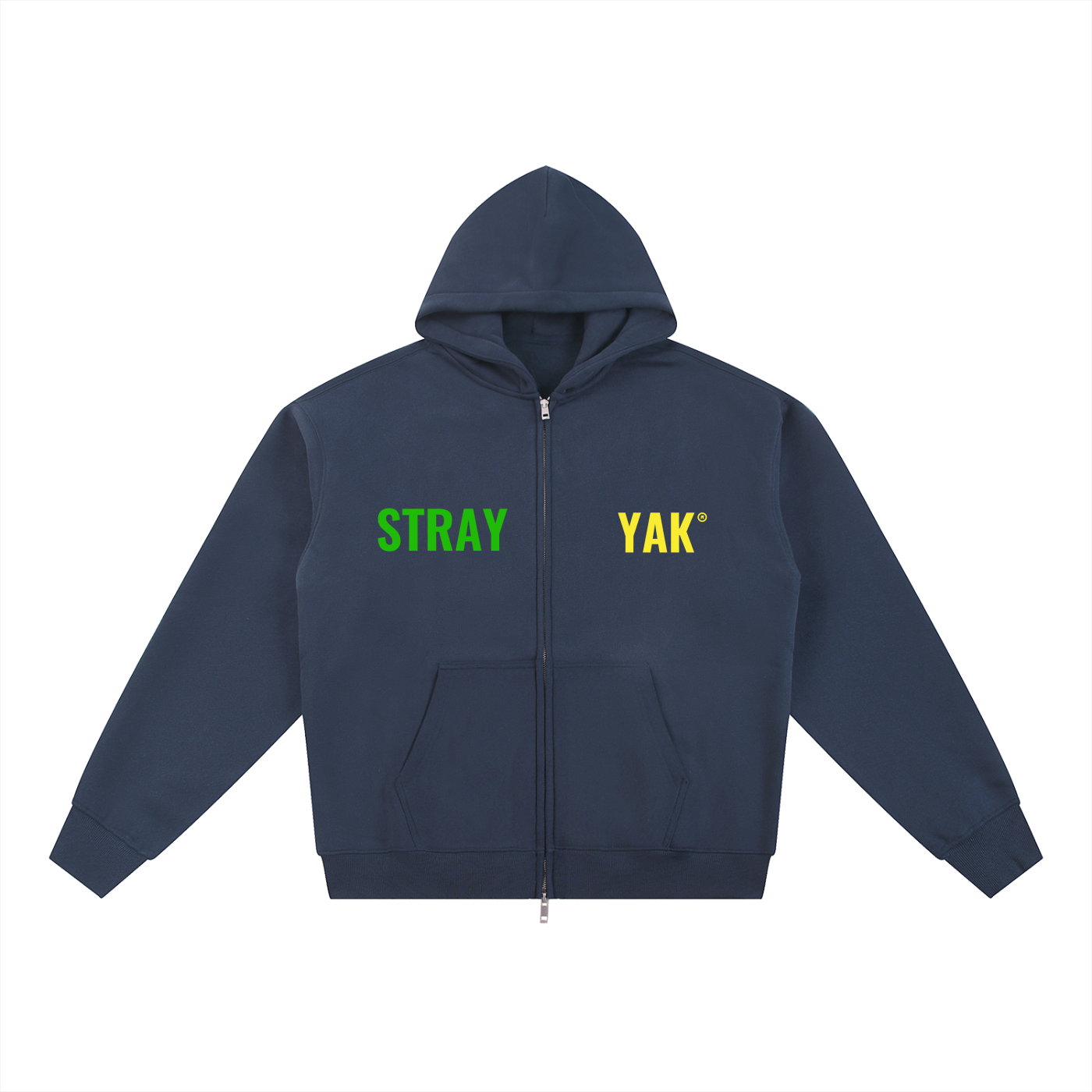 Stray Yak Double Zip-Through Essential Reverse Yeet "Ego" Fleece Hoodie