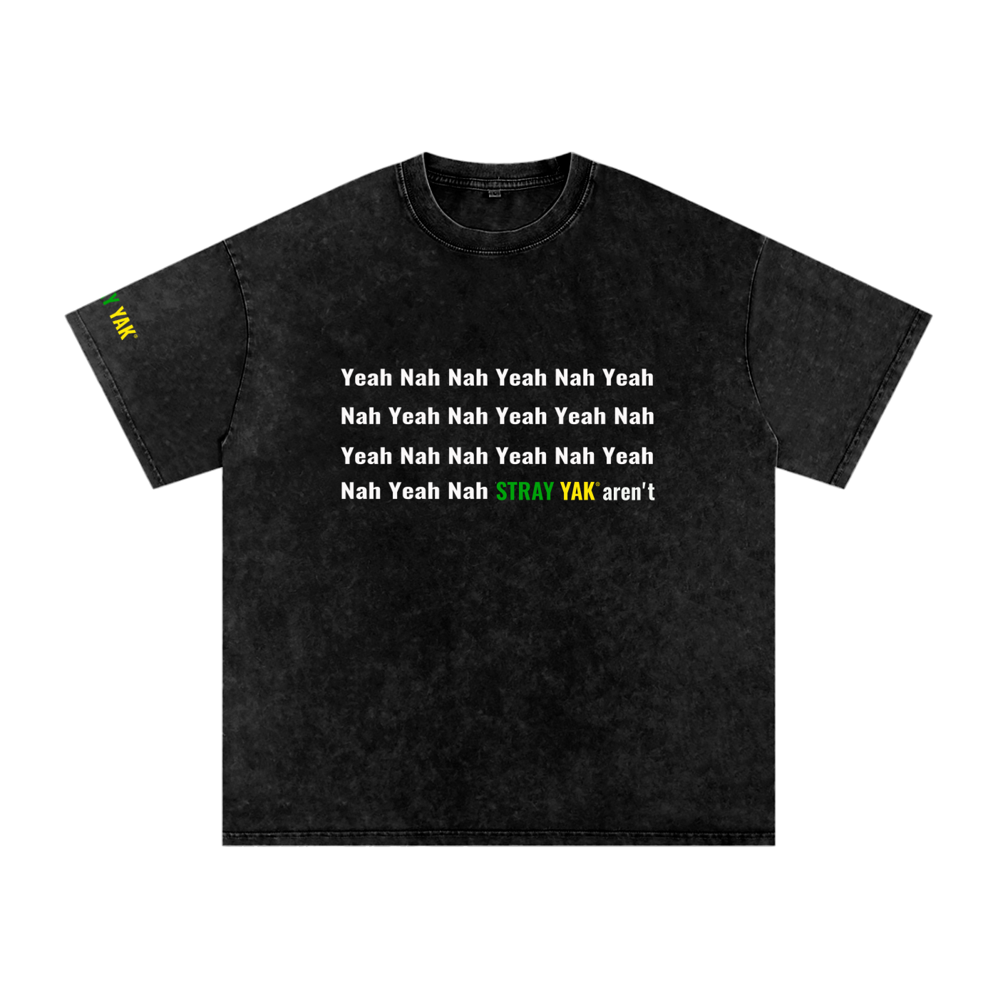 Stray Yak Yeah Nah Reverse Yeet Unisex Snow Washed Oversized Cotton T-Shirt