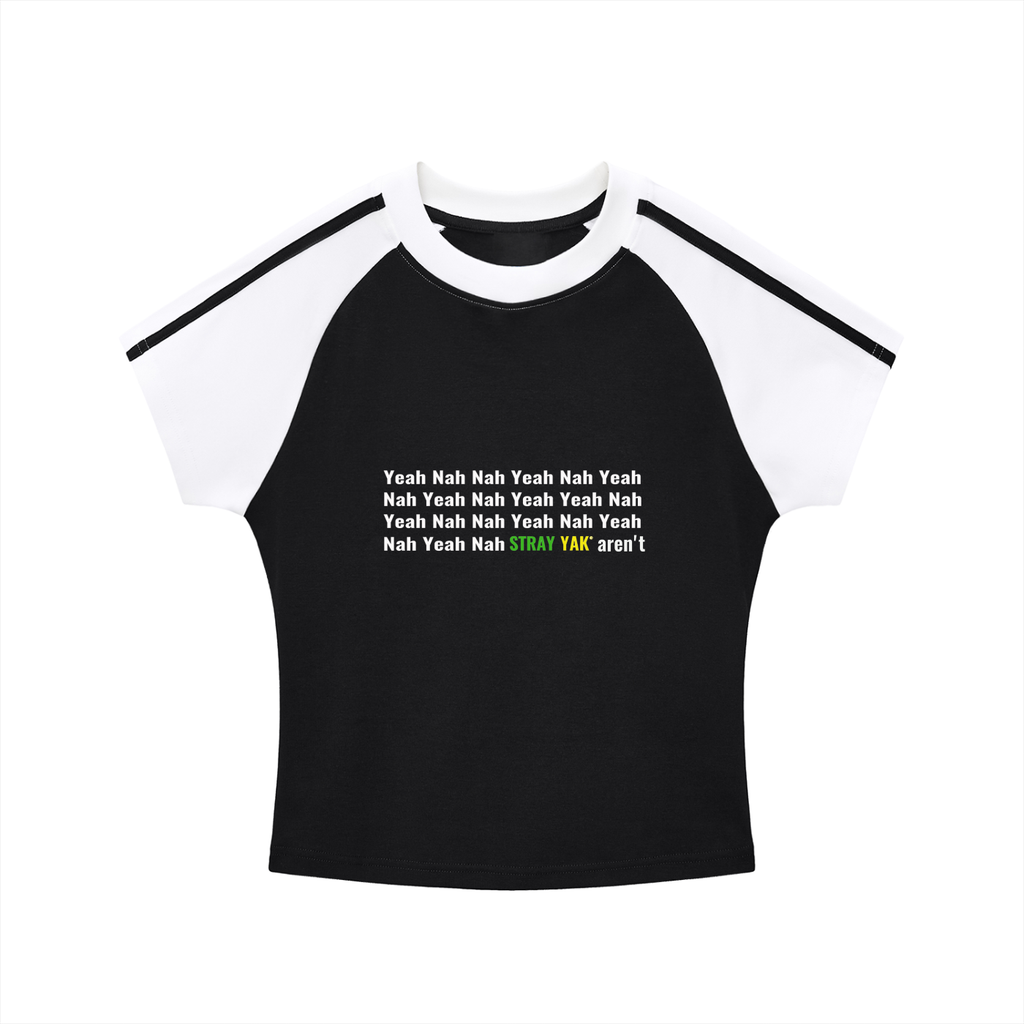 Stray Yak Raglan Yeah Nah "Femme Yeet Reverse"  Raglan Sleeve T-Shirt