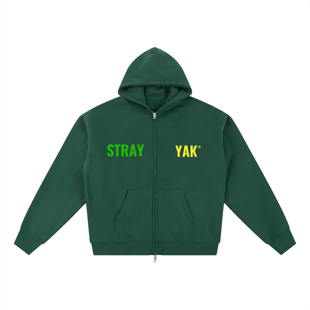 Stray Yak Double Zip-Through Essential Reverse Yeet "Ego" Fleece Hoodie