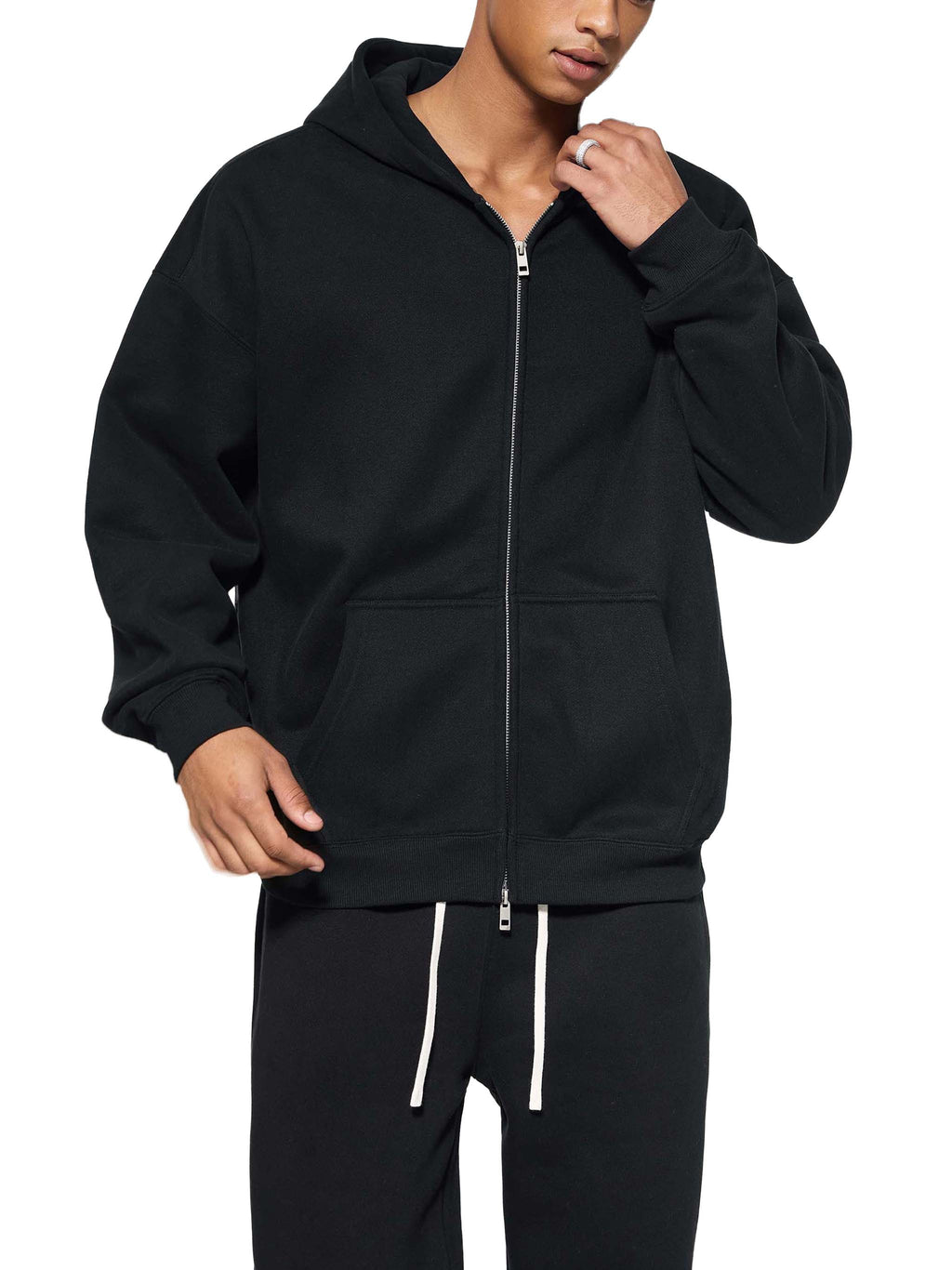 Stray Yak Double Zip-Through Essential Reverse Yeet "Ego" Fleece Hoodie